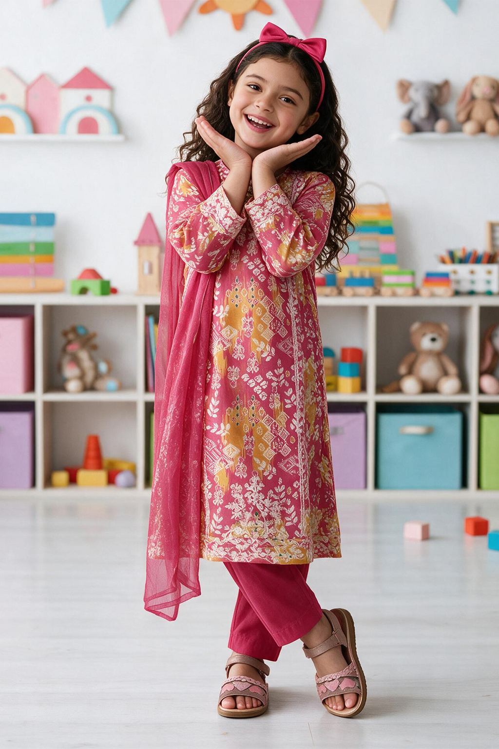 Embroidered Kurta Dupatta Trouser - 3488