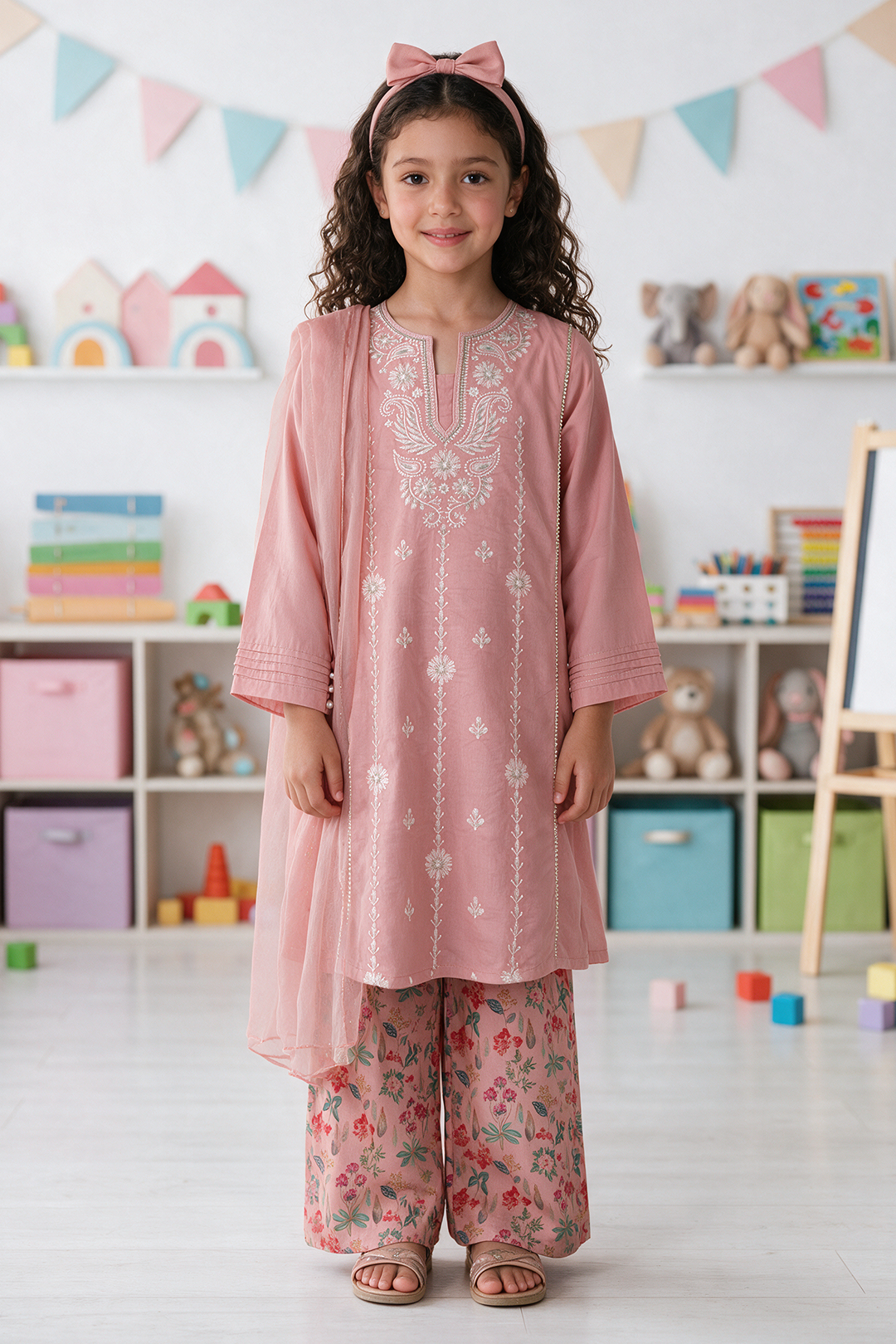 Embroidered Kurta Dupatta Trouser - 3586