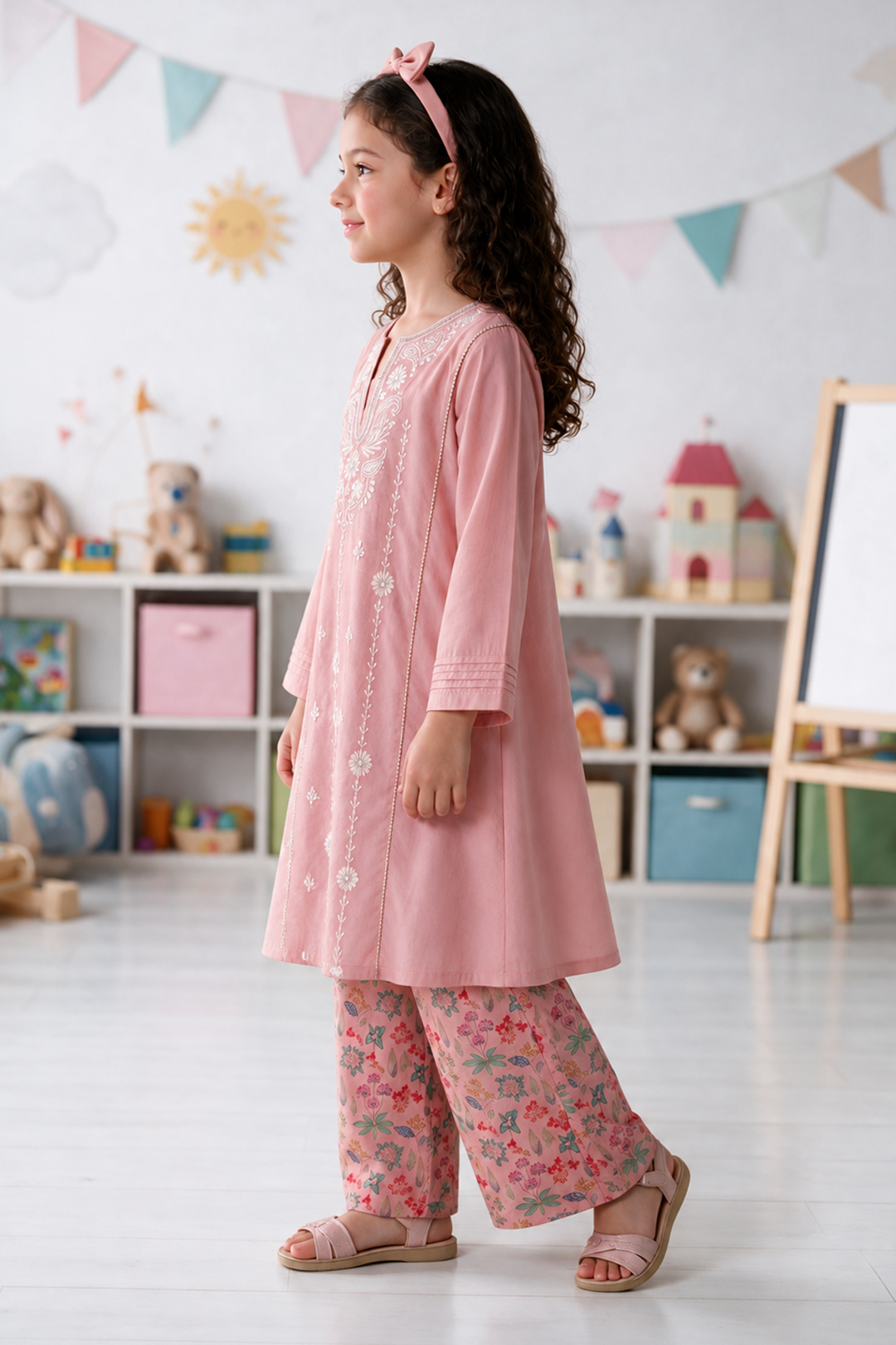 Embroidered Kurta Dupatta Trouser - 3586