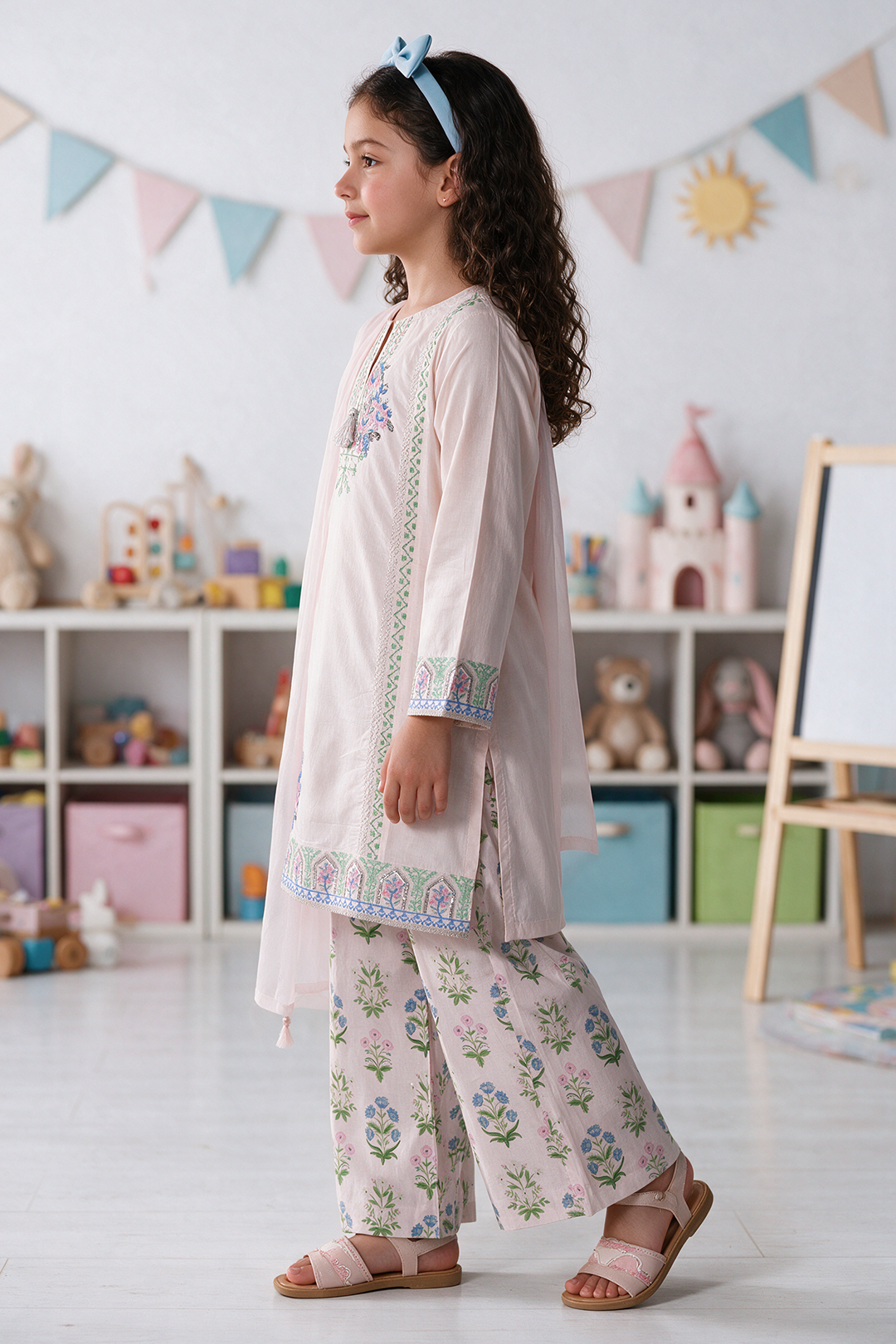 Embroidered Kurta Dupatta Trouser - 3588