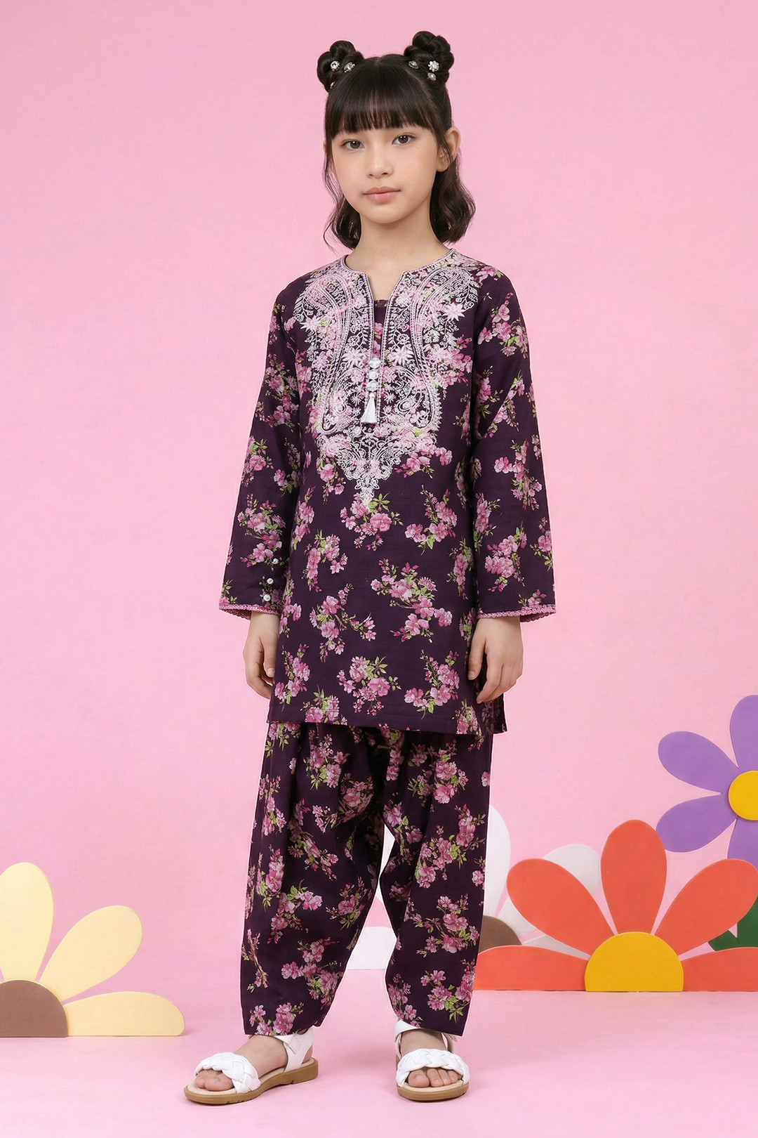 Embroidered Kurta Trouser - 2451