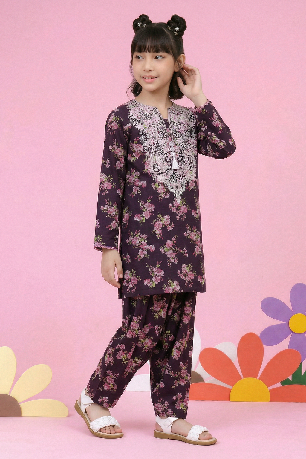 Embroidered Kurta Trouser - 2451