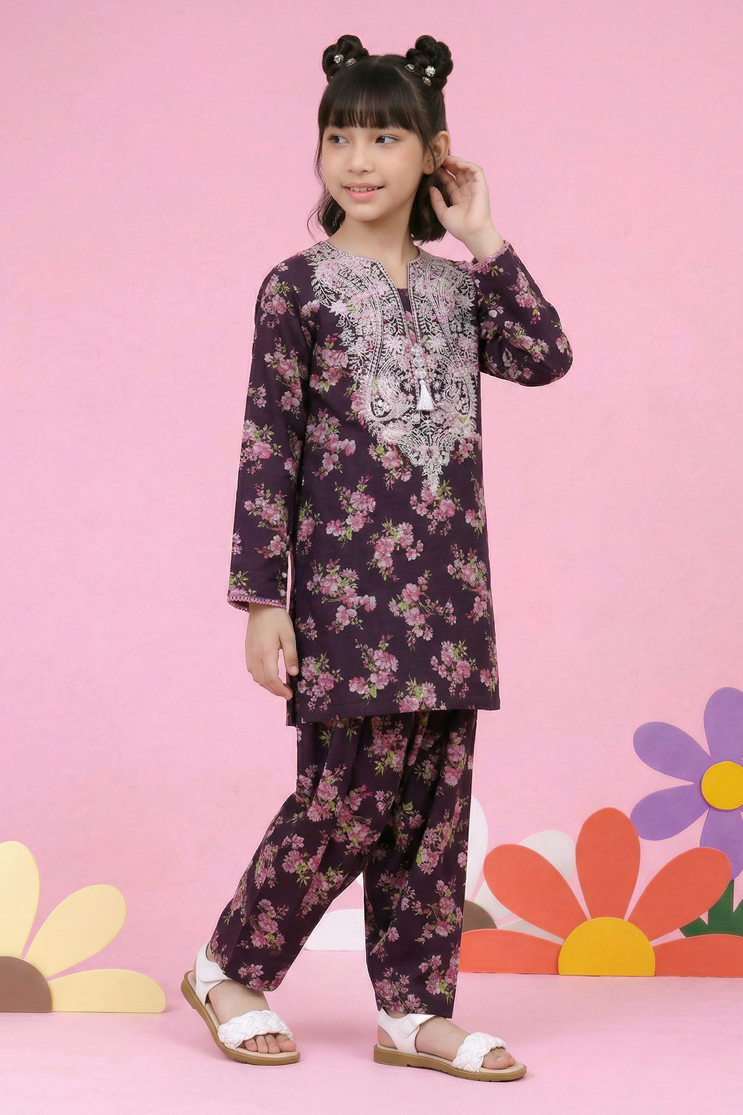 Embroidered Kurta Trouser - 2451