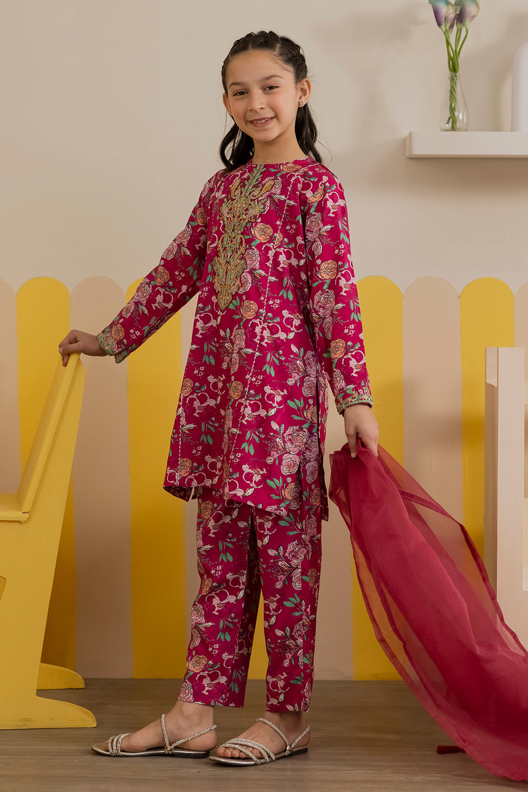 Embroidered Kurta Dupatta Trouser - 3424