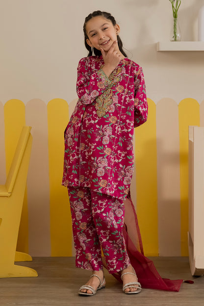 Embroidered Kurta Dupatta Trouser - 3424