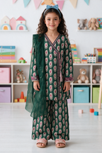 Embroidered Kurta Dupatta Trouser - 3454
