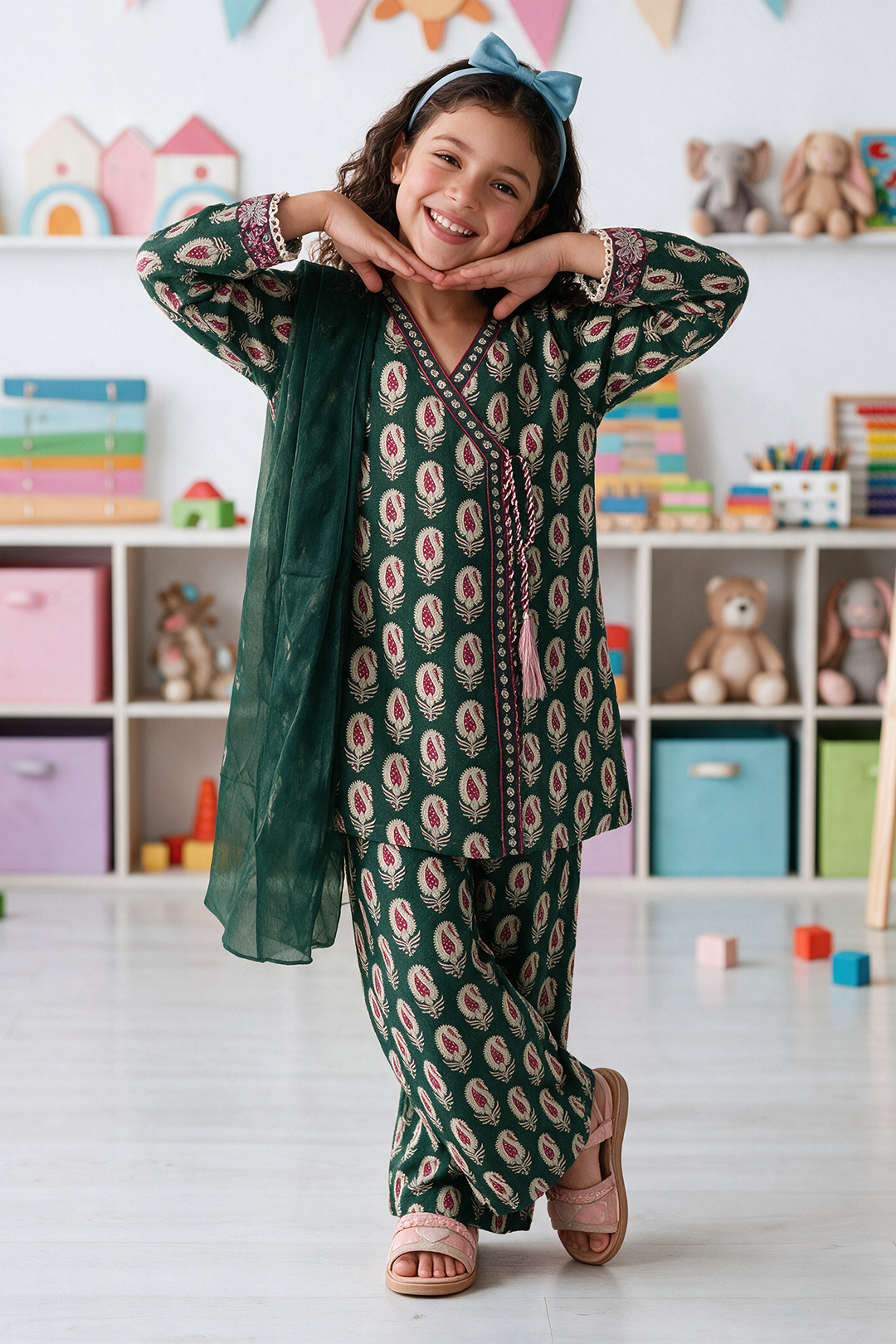 Embroidered Kurta Dupatta Trouser - 3454
