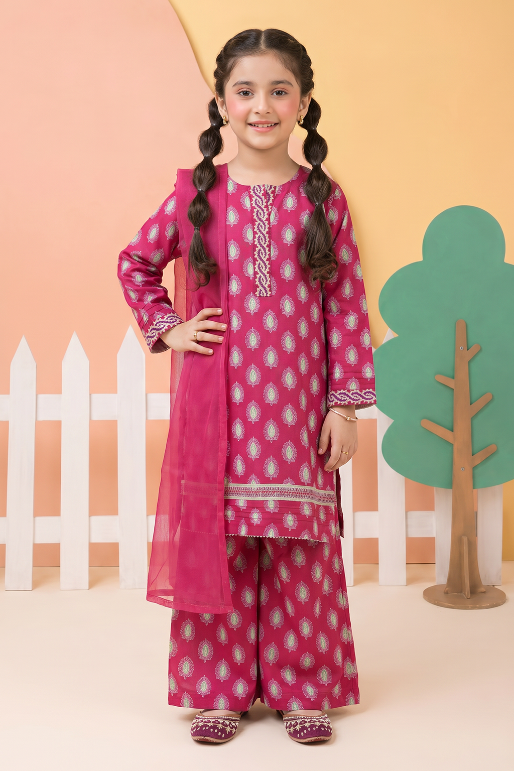 Embroidered Kurta Dupatta Trouser - 3461