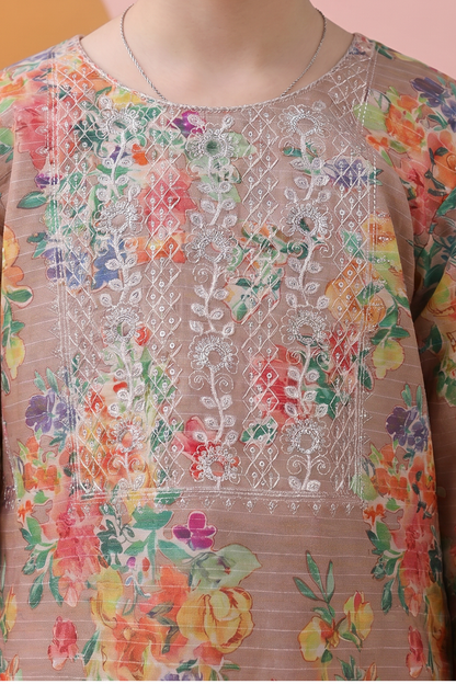 Embroidered Kurta Dupatta Trouser - 3477
