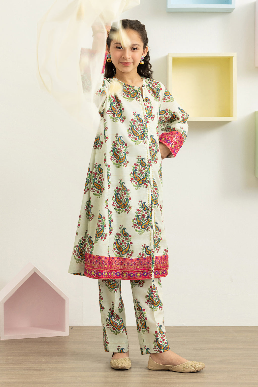 Embroidered Kurta Dupatta Trouser - 3478
