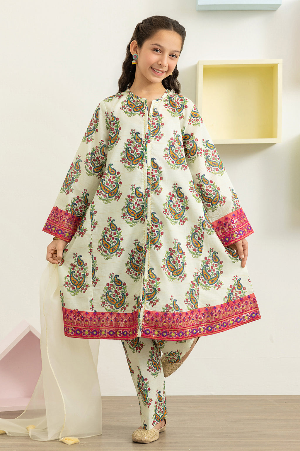 Embroidered Kurta Dupatta Trouser - 3478