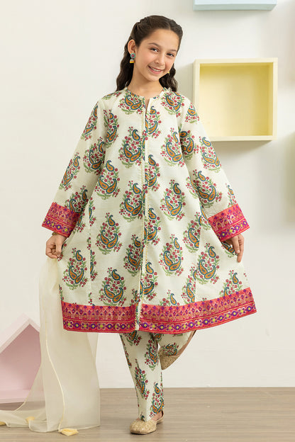 Embroidered Kurta Dupatta Trouser - 3478