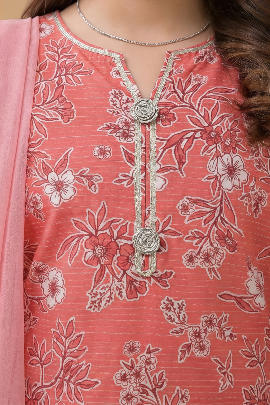 Embroidered Kurta Dupatta Trouser - 3480