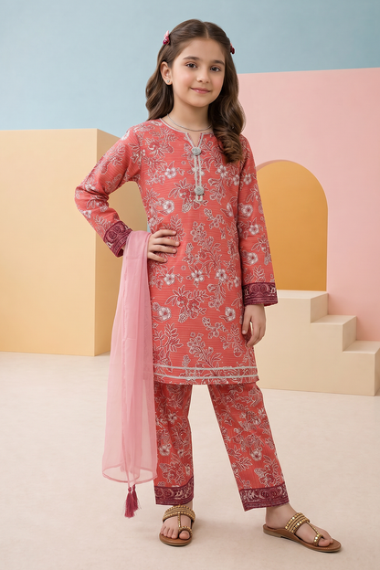Embroidered Kurta Dupatta Trouser - 3480