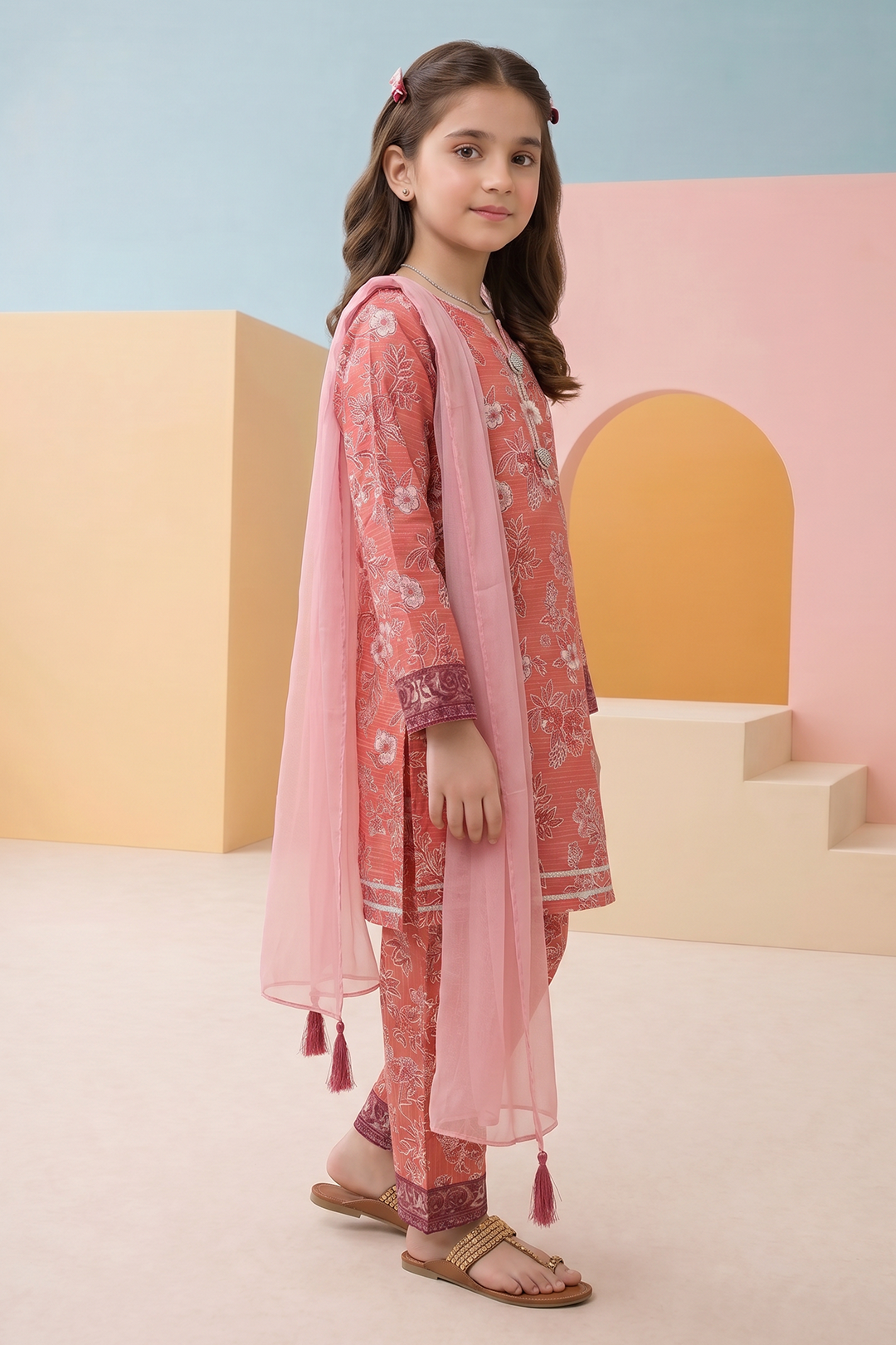 Embroidered Kurta Dupatta Trouser - 3480