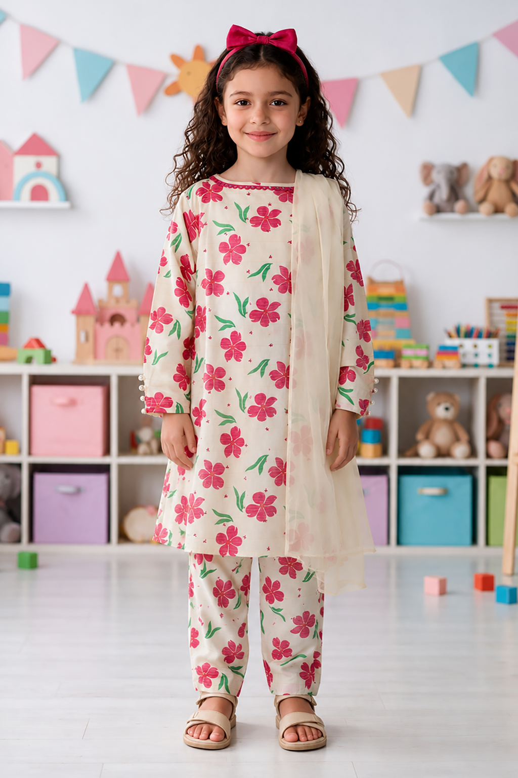 Embroidered Kurta Dupatta Trouser - 3481