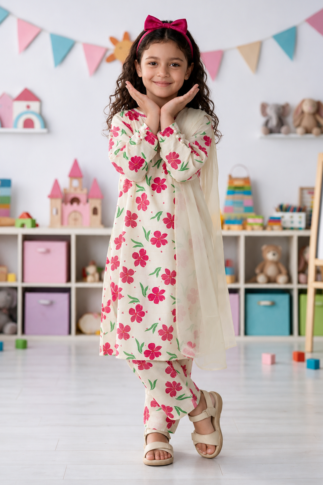 Embroidered Kurta Dupatta Trouser - 3481