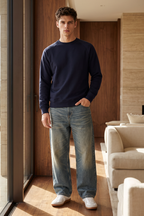Raglan Sweat Shirt - 1001 - Navy