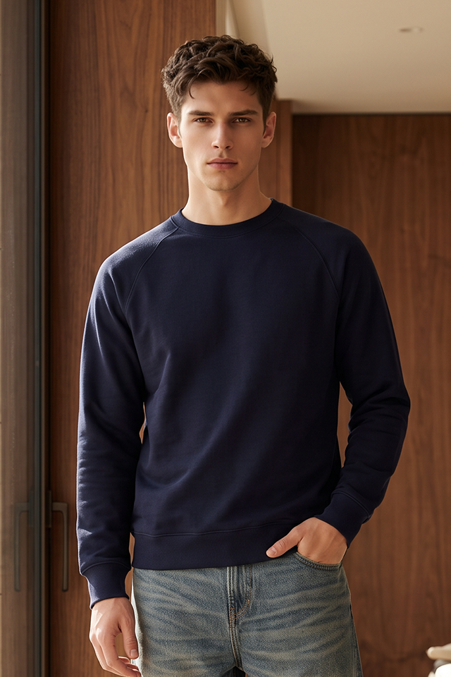 Raglan Sweat Shirt - 1001 - Navy