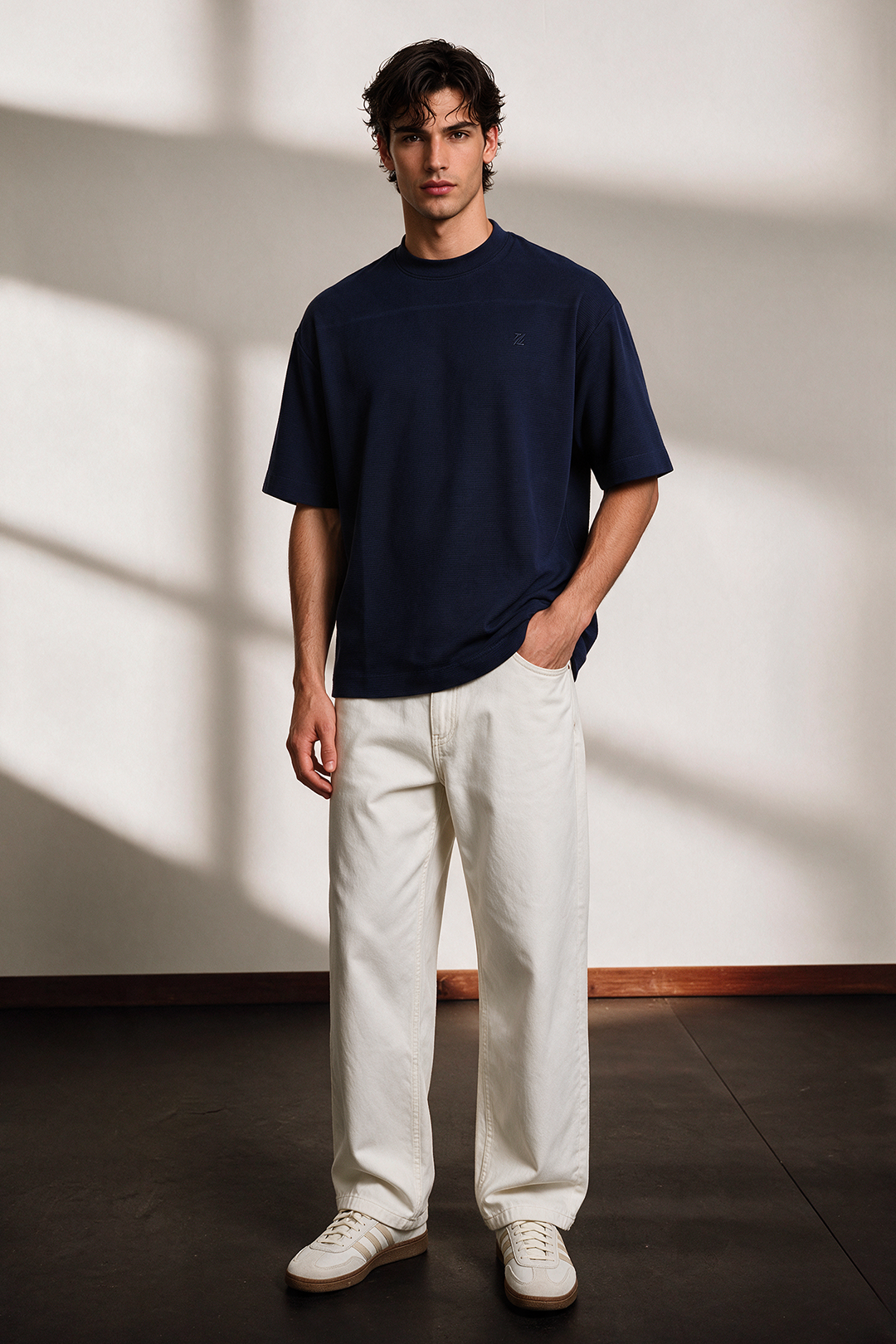 Ottoman Oversized Textured T-Shirt - D002