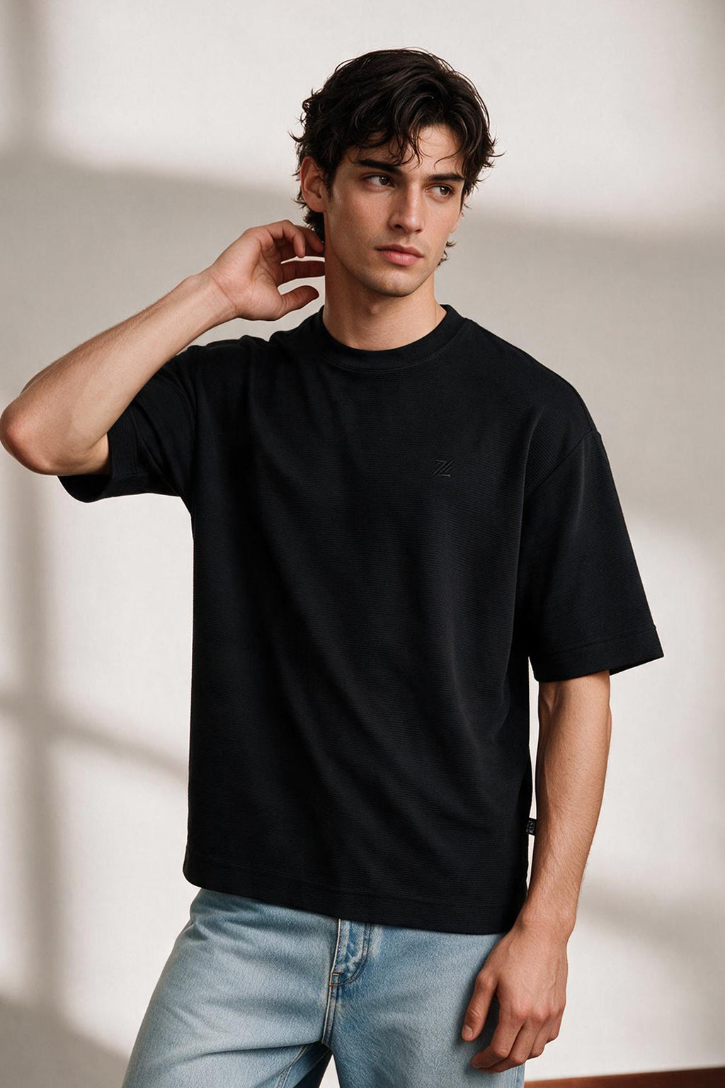 Ottoman Oversized Textured T-Shirt - D002