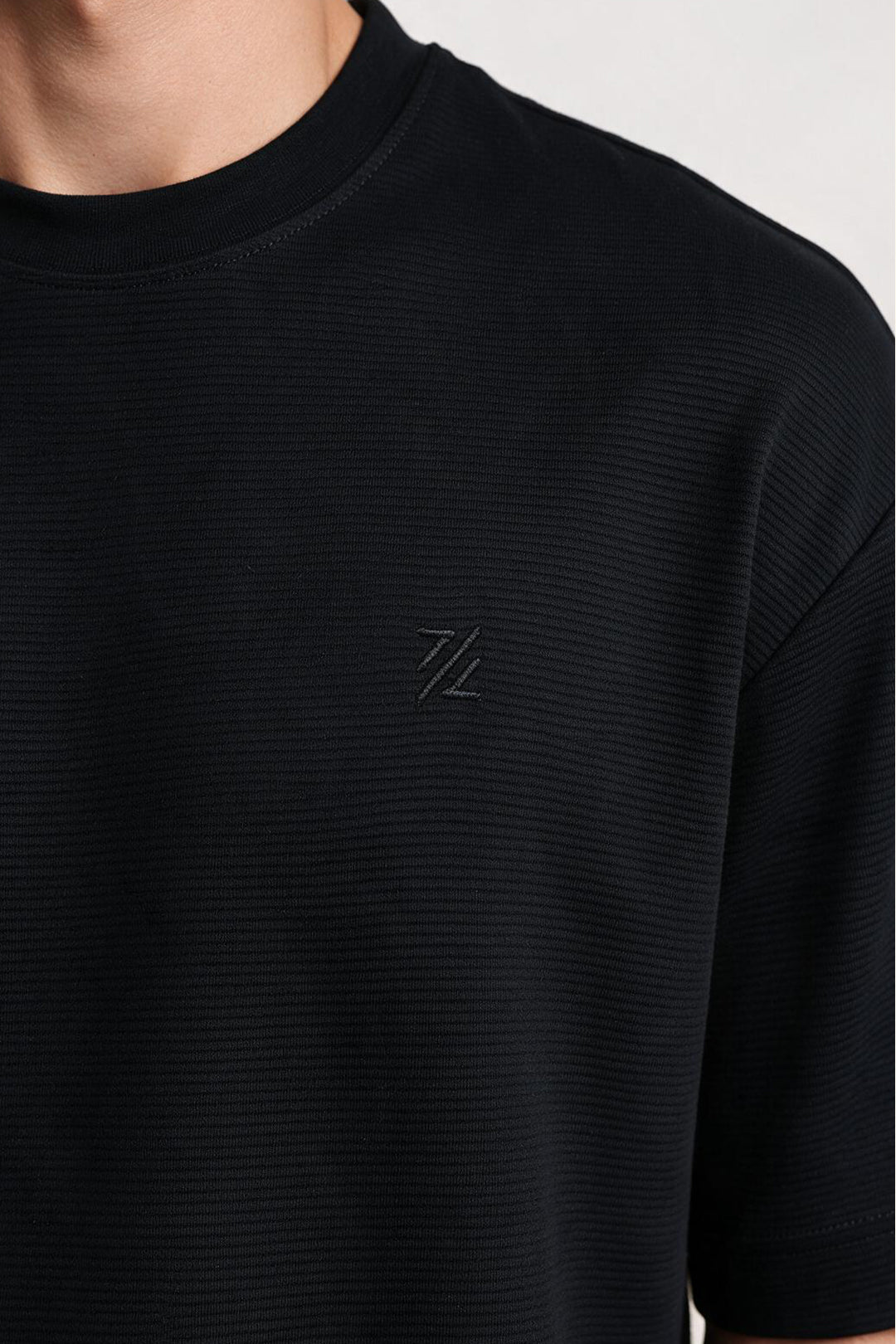 Ottoman Oversized Textured T-Shirt - D002