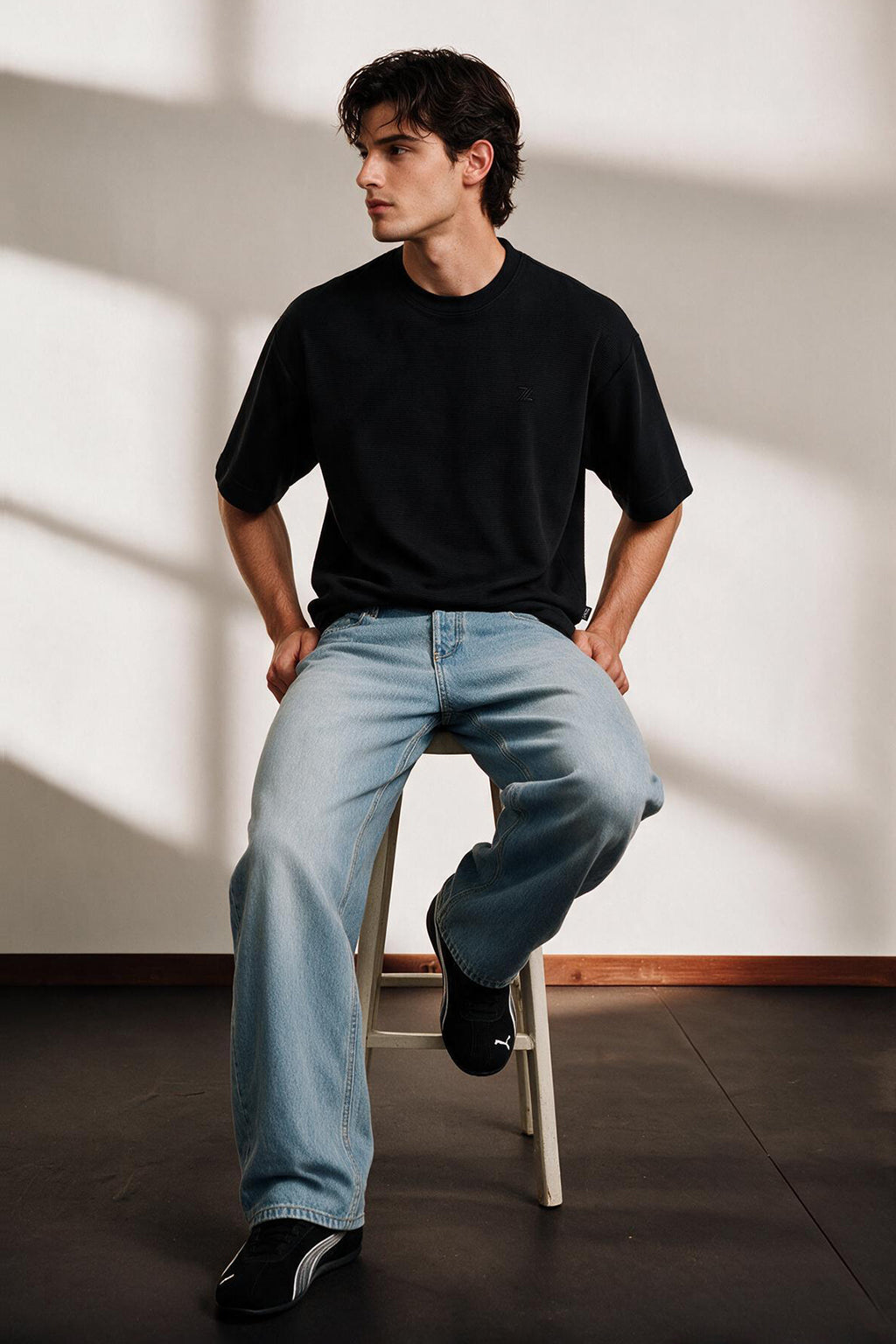 Ottoman Oversized Textured T-Shirt - D002