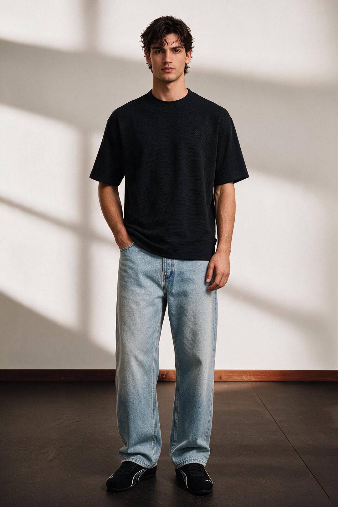 Ottoman Oversized Textured T-Shirt - D002