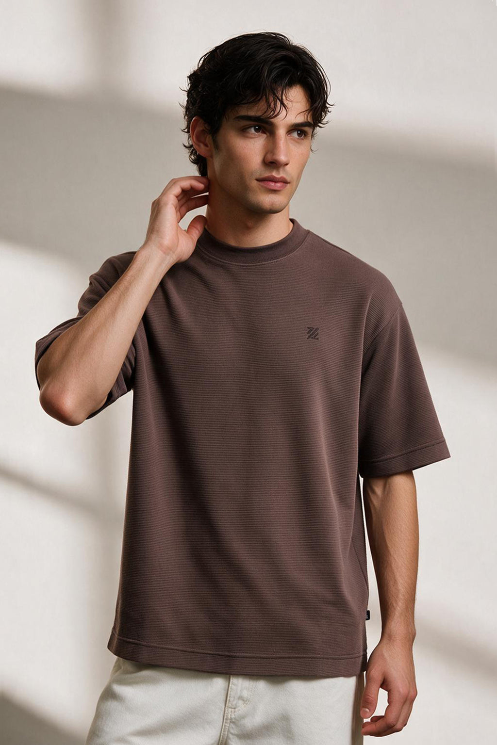 Ottoman Oversized Textured T-Shirt - D002