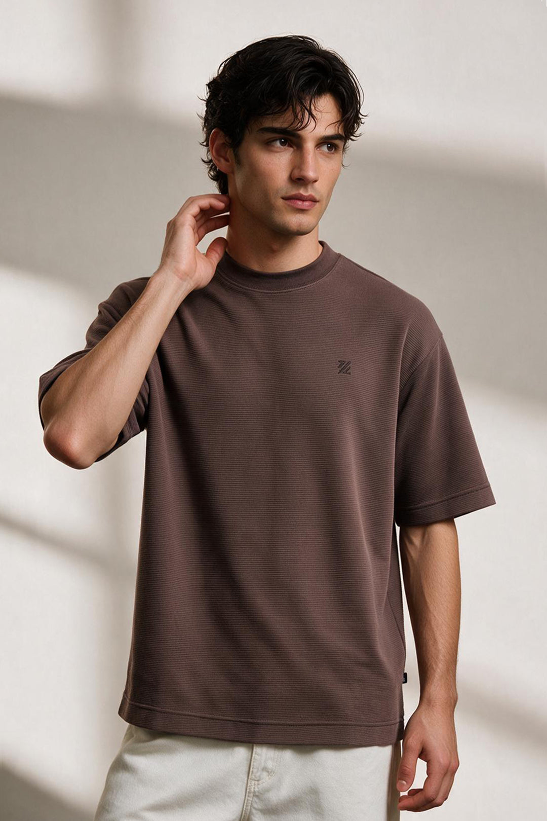 Ottoman Oversized Textured T-Shirt - D002