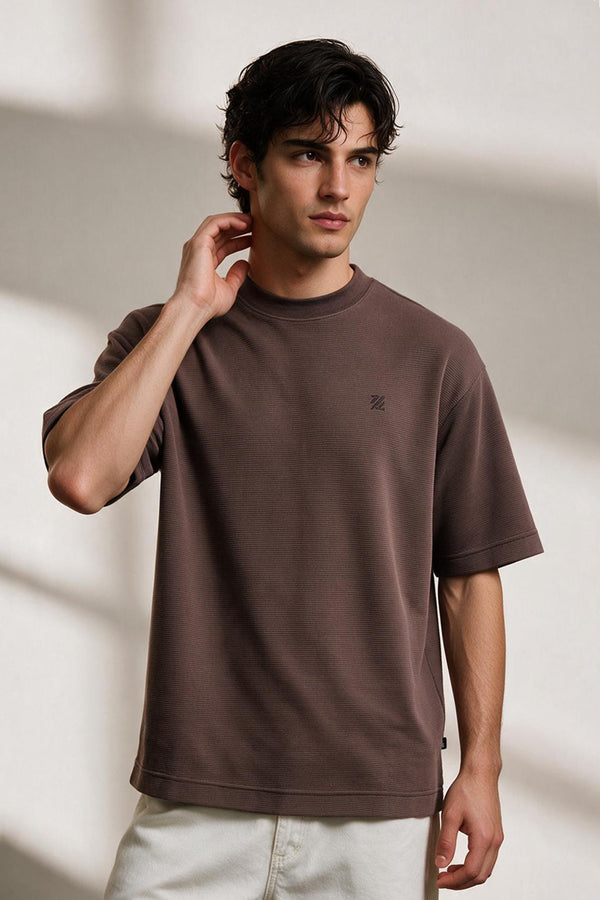 Ottoman Oversized Textured T-Shirt - D002