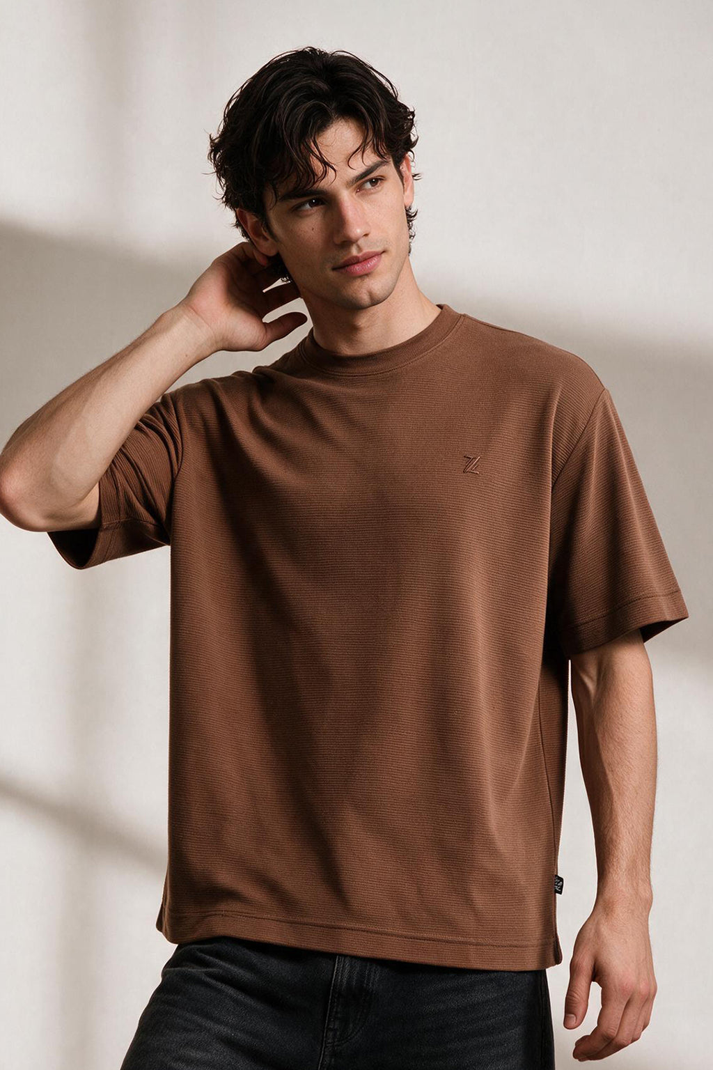 Ottoman Oversized Textured T-Shirt - D002