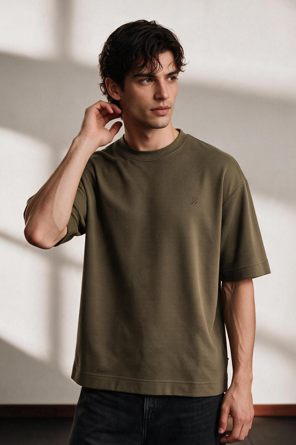 Ottoman Oversized Textured T-Shirt - D002