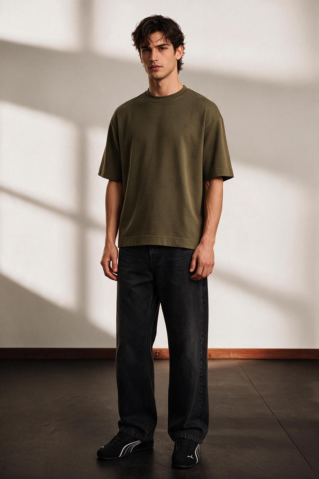 Ottoman Oversized Textured T-Shirt - D002