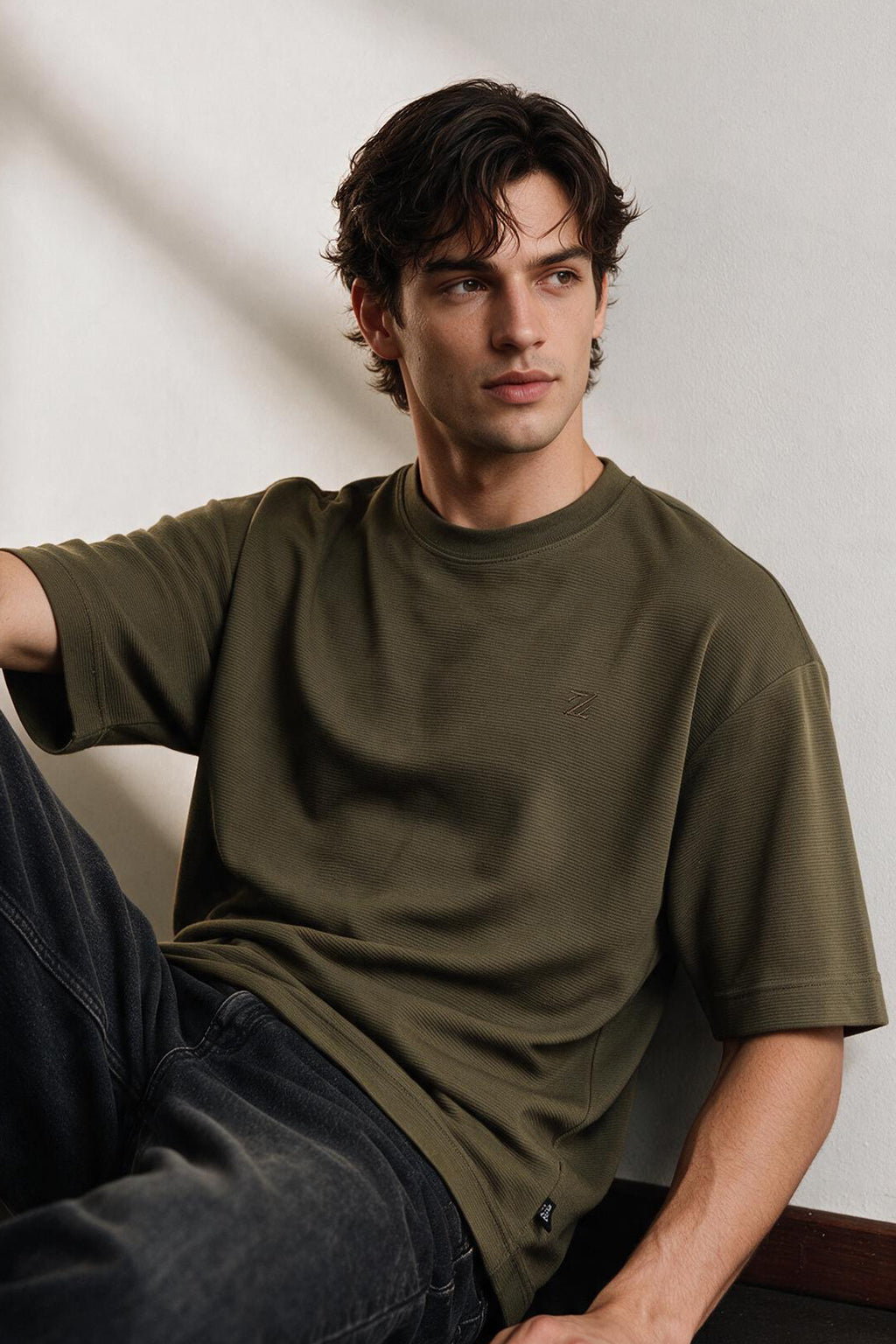 Ottoman Oversized Textured T-Shirt - D002