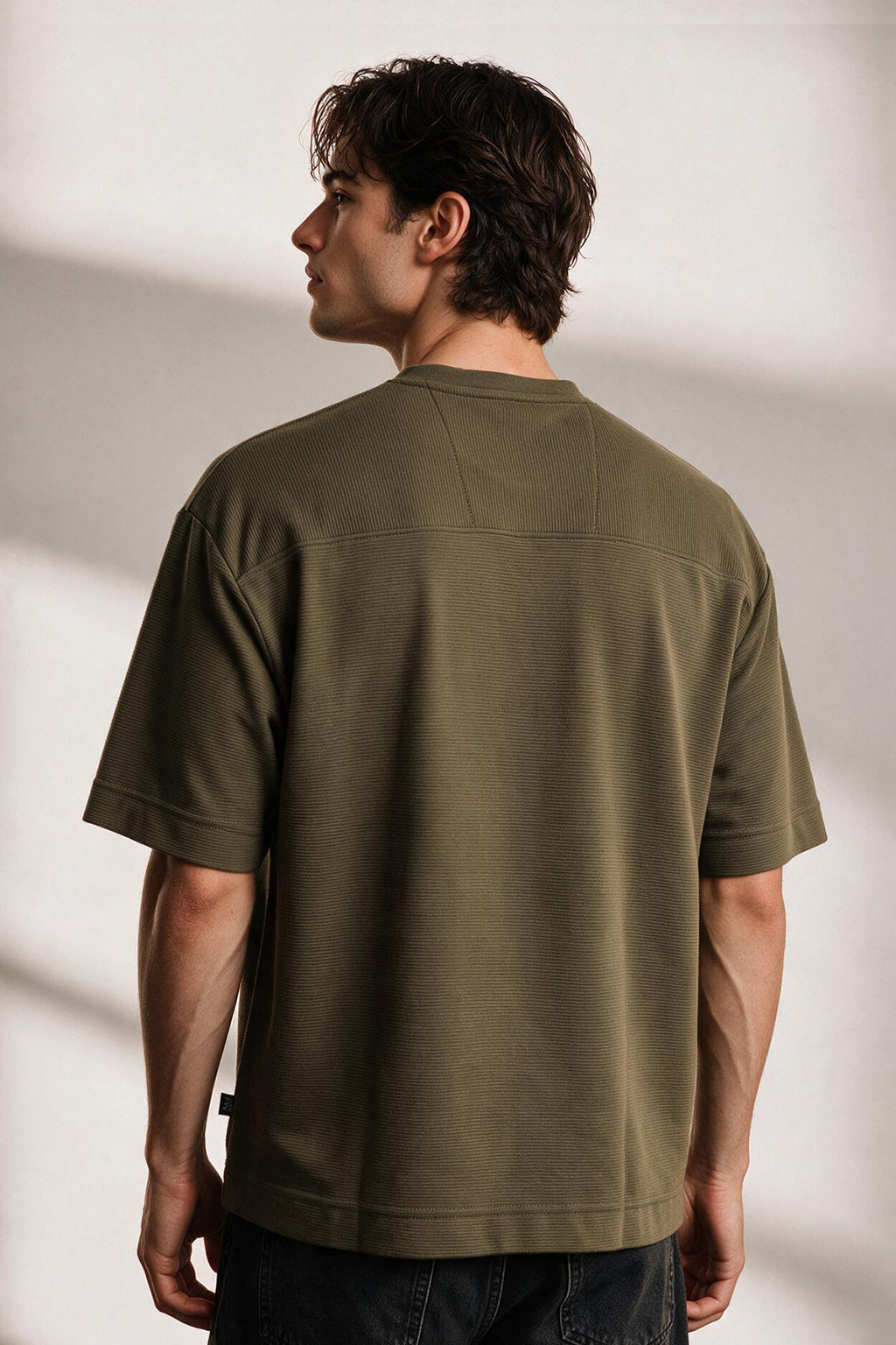 Ottoman Oversized Textured T-Shirt - D002