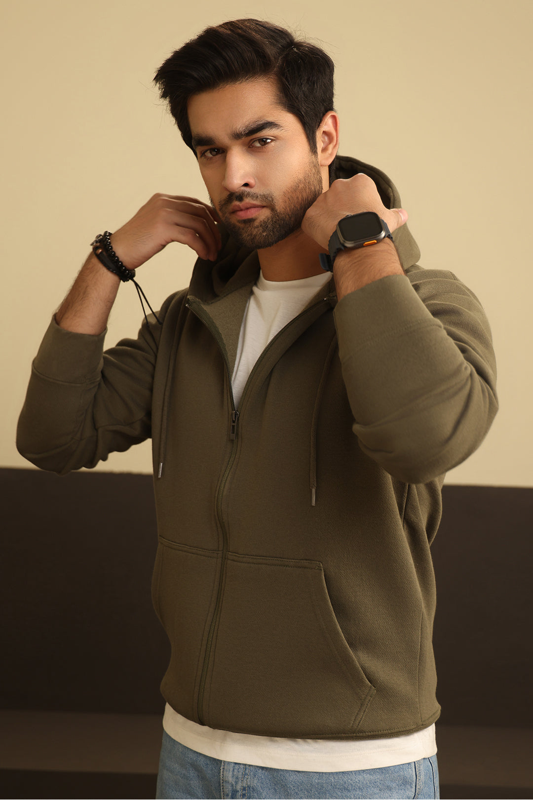 Men Outerwear Fleece Zipper Hoodies