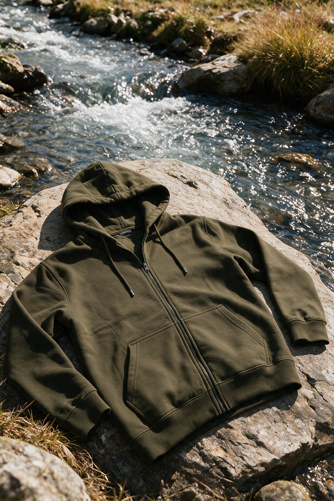 Basic Zipper Hoodie - 1001