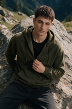 Basic Zipper Hoodie - 1001
