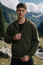 Basic Zipper Hoodie - 1001