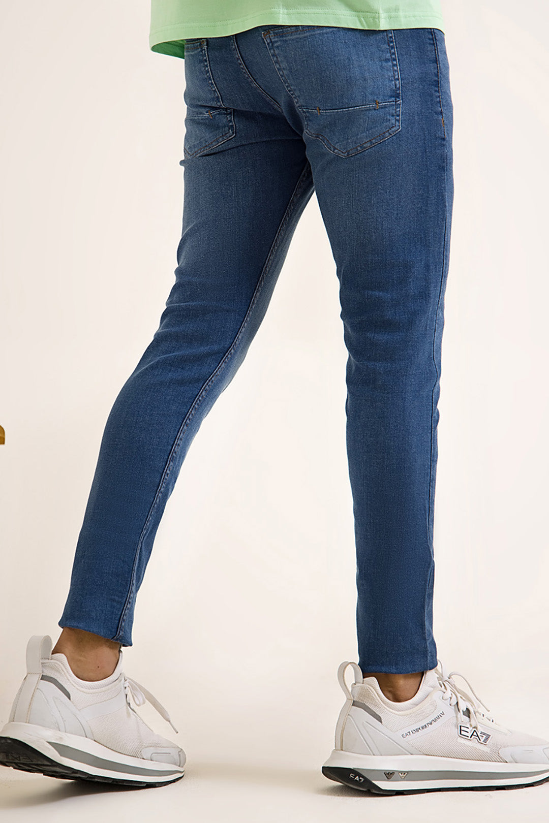 Buy Skinny Fit Mid Blue Jeans for men on Sale price 1047 Zellbury MAN