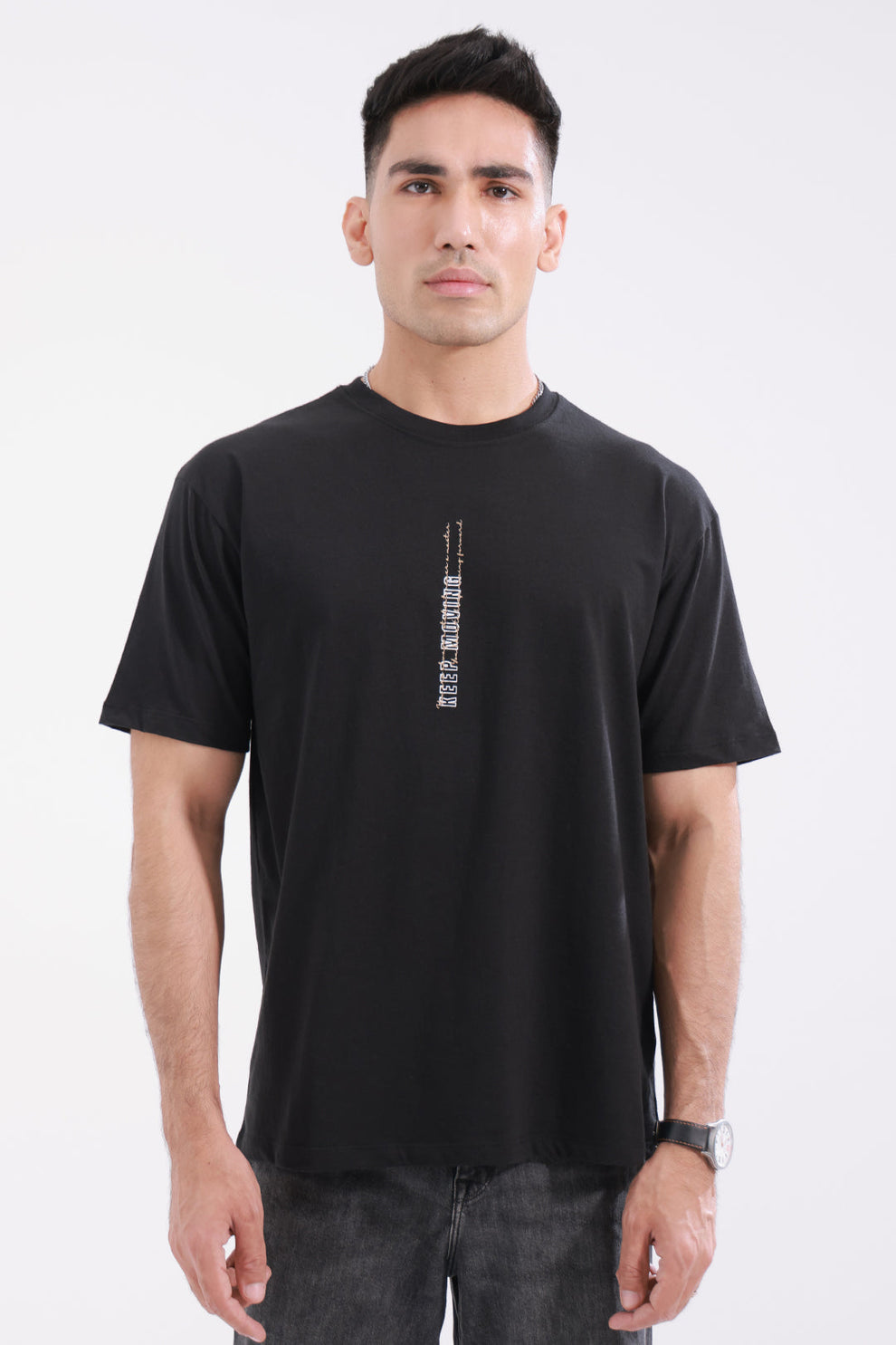 Black Graphic Tees Men Ready To Wear - Zellbury