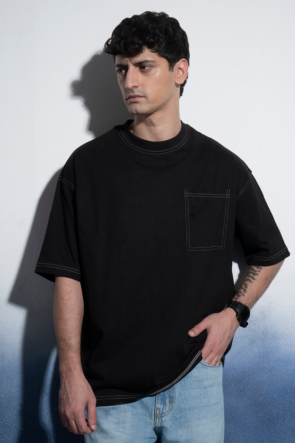 Basic Oversized Pocket T-Shirt - D029