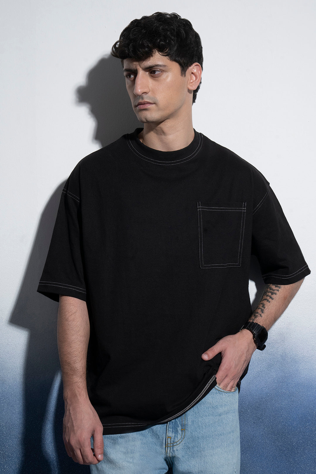 Basic Oversized Pocket T-Shirt - D029
