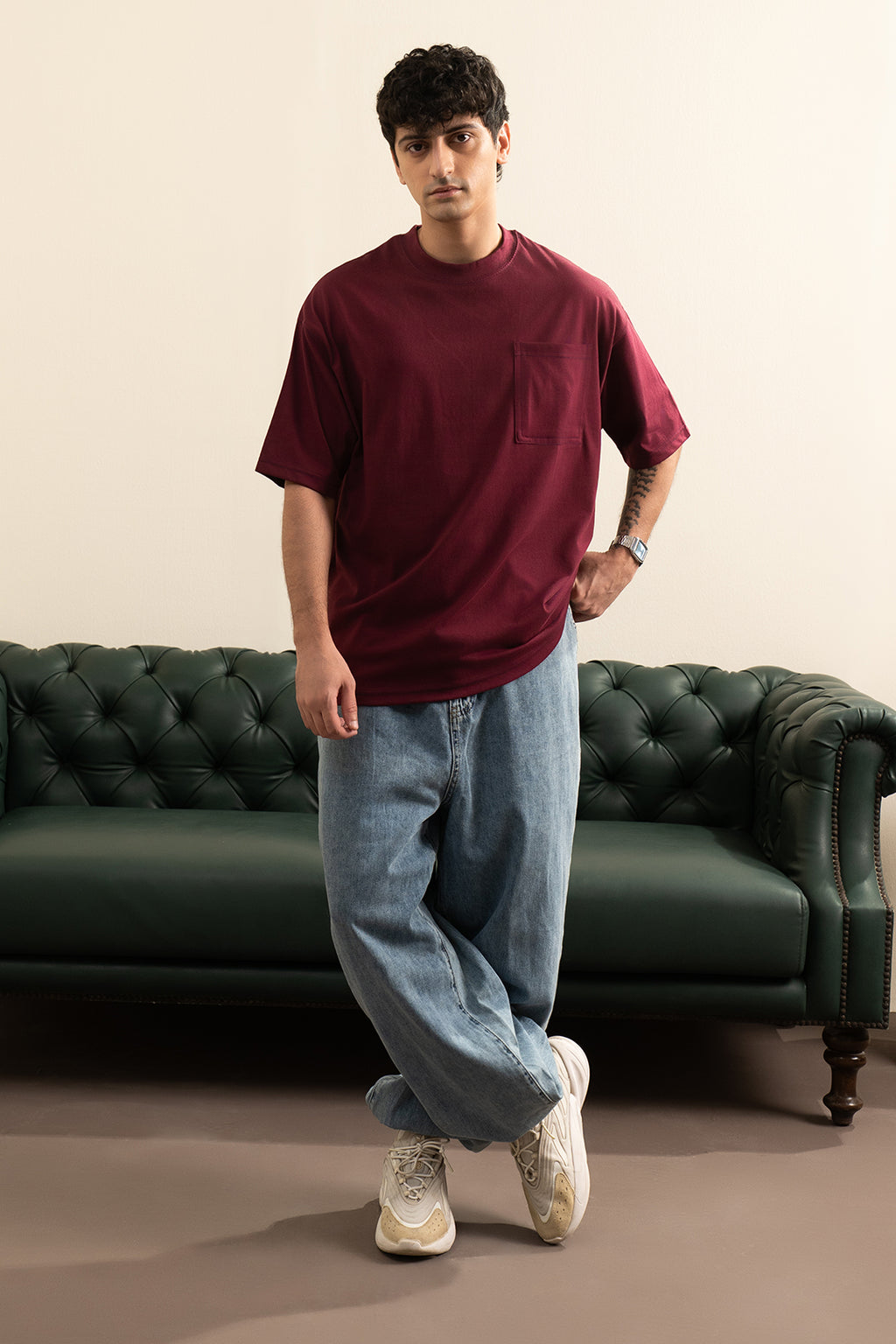 Basic Oversized Pocket T-Shirt - D040