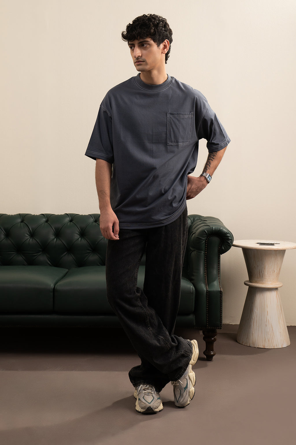 Basic Oversized Pocket T-Shirt - D041