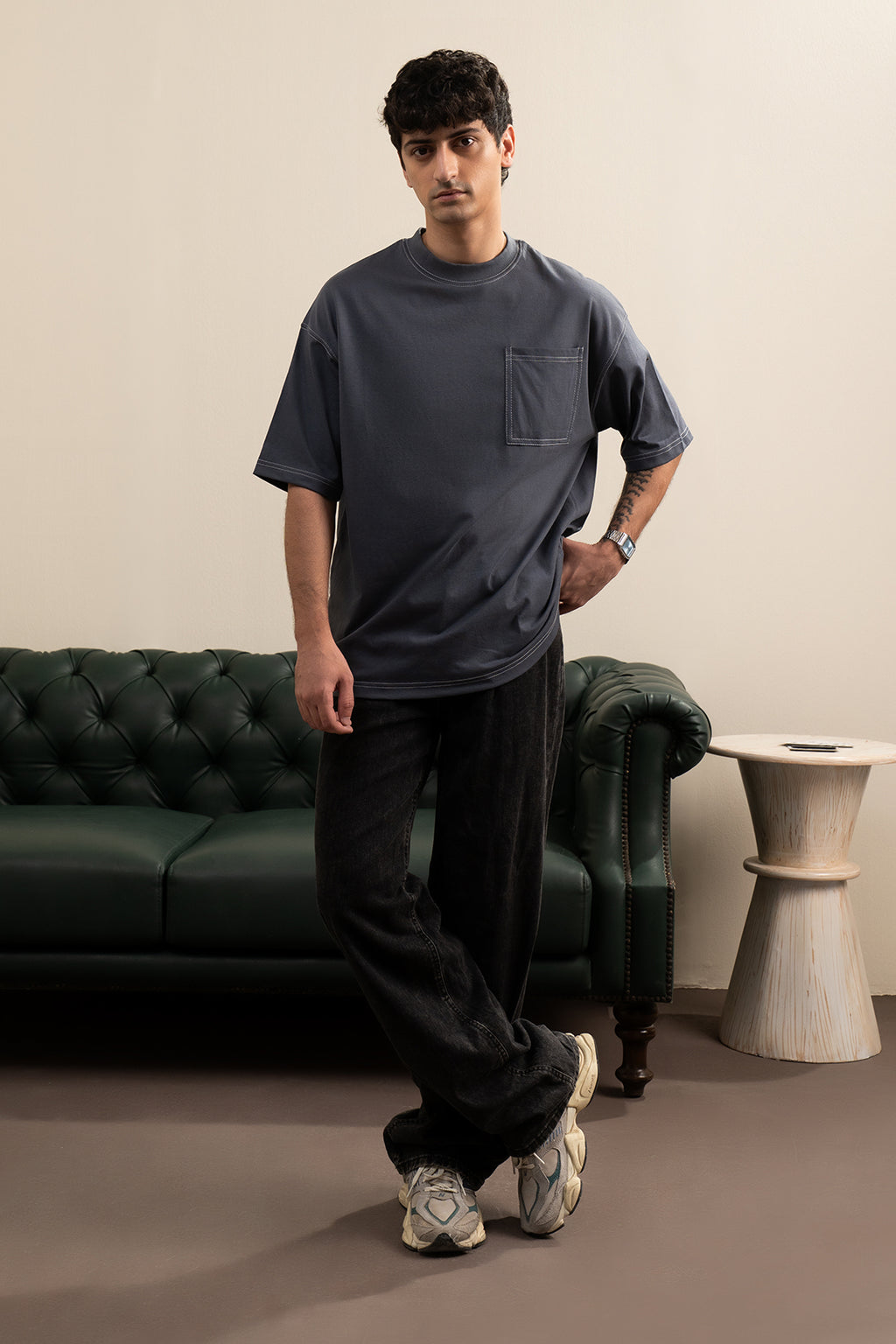 Basic Oversized Pocket T-Shirt - D041