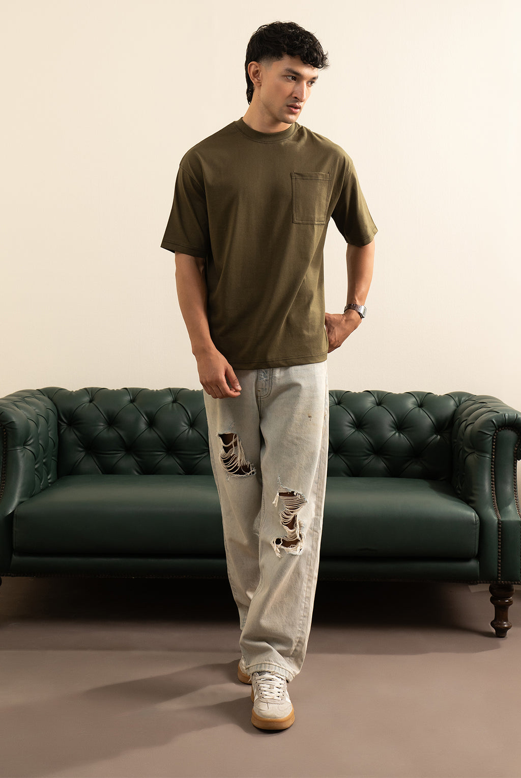 Basic Oversized Pocket T-Shirt - D052