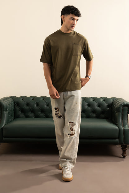 Basic Oversized Pocket T-Shirt - D052