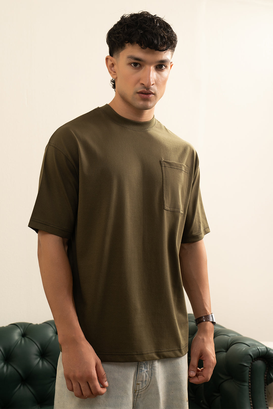 Basic Oversized Pocket T-Shirt - D052